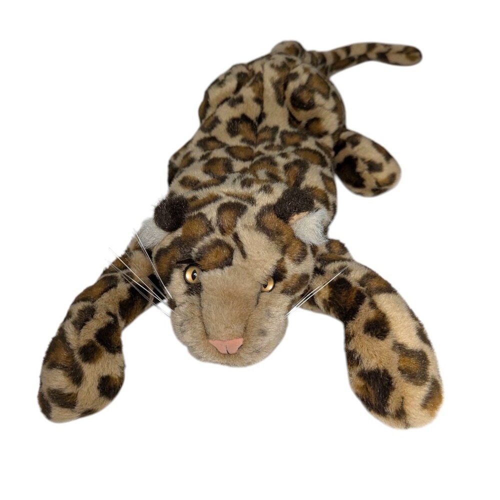 Folkmanis Brown Realistic Leopard Plush Stuffed Animal Soft Toy Hand Puppet 14" - Picture 2 of 12